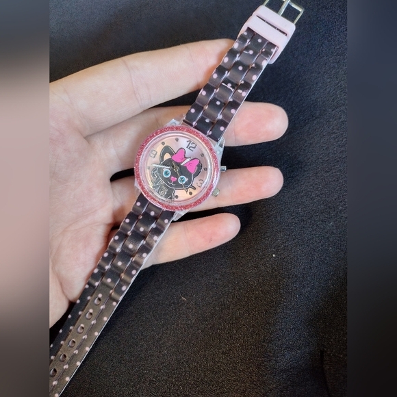Accutime Light Up Black And Pink Kitty Watch - Picture 1 of 8